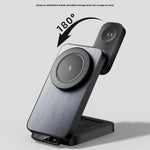 HT-545 Foldable Magnetic Wireless Charger with Night Light 3 in 1 15W Fast Charging Station for Phone / Earbuds / Watch
