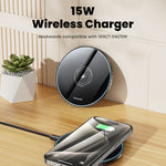 TOOCKI TQ-WL01 Trådløs Oplader 15W Ultratynd Bærbar Desktop Hurtigopladningsplade