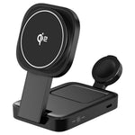 C40 Qi2 Magnetisk Trådløs Oplader til iPhone / Apple Watch / AirPods 3-i-1 Foldbar 15W Hurtig Opladningsstation med LED Varmt Lys
