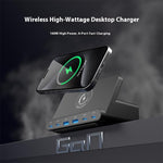 828W Foldable Wireless Charging Station PD 160W 32A 6 Port and Magnetic Fast Charging Desktop Charger