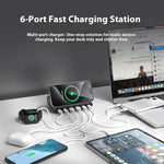 828W Foldable Wireless Charging Station PD 160W 32A 6 Port and Magnetic Fast Charging Desktop Charger