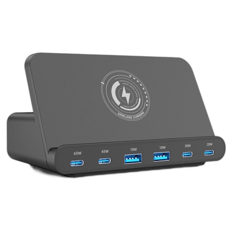 828W Foldable Wireless Charging Station PD 160W 32A 6 Port and Magnetic Fast Charging Desktop Charger