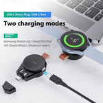 SIKAI Trådløs uroplader til Samsung Galaxy Watch 8/7/6/5 Type-C Magnetisk Roterende PD Hurtigopladningsstation