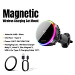 ESSAGER 15W Billuftventil Magnetisk Trådlös Laddare 360° Rotation Magnetisk Laddnings Powerbank TEC Cooling