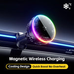 ESSAGER 15W Billuftventil Magnetisk Trådlös Laddare 360° Rotation Magnetisk Laddnings Powerbank TEC Cooling