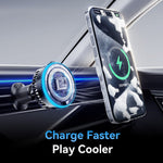 ESSAGER 15W Billuftventil Magnetisk Trådlös Laddare 360° Rotation Magnetisk Laddnings Powerbank TEC Cooling