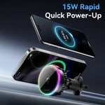 ESSAGER 15W Billuftventil Magnetisk Trådlös Laddare 360° Rotation Magnetisk Laddnings Powerbank TEC Cooling