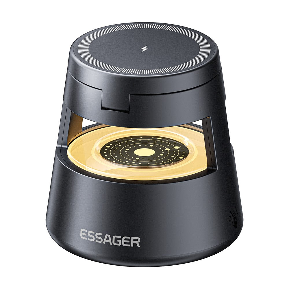 ESSAGER 4-i-1 15W Magnetisk Skrivebords Trådløs Oplader til Telefon Hurtig Opladning Stand med Magnetisk Plade