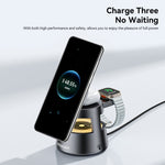 ESSAGER 4 in 1 15W Magnetic Desktop Wireless Charger for Phone Fast Charge Charging Stand with Magnetic Sheet