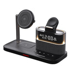 C09 QI2 5 in 1 Magnetic Wireless Charger Multifunctional Charging Station with Clock + Night Light