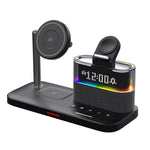 C09 QI2 5 in 1 Magnetic Wireless Charger Multifunctional Charging Station with Clock + Night Light