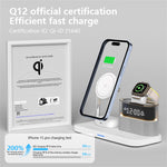 C09 QI2 5 in 1 Magnetic Wireless Charger Multifunctional Charging Station with Clock + Night Light