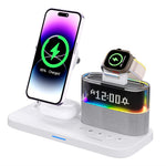 C09 QI2 5 in 1 Magnetic Wireless Charger Multifunctional Charging Station with Clock + Night Light