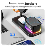 C09PLUS 5-i-1 Qi2.2 25W Magnetisk Trådløs Oplader + Bluetooth-Kompatibel Højttaler + Vækkeur + Natlampe + Tidsvisning