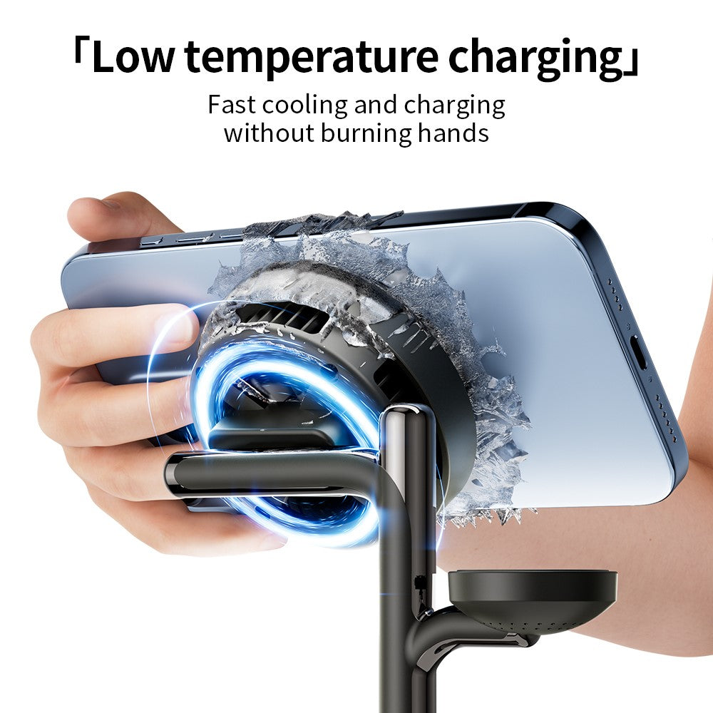 C09PRO Multifunction Qi2.2 25W Fast Charging Magnetic Wireless Charger Cooling Stand Bluetooth-compatible Speaker