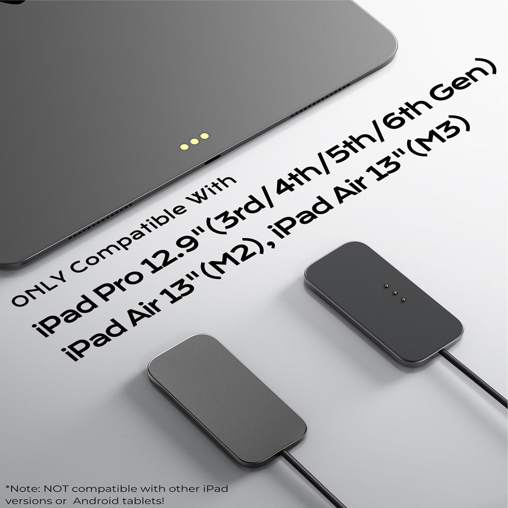 Magnetic Wireless Charger for iPad Air 13 (2025) / (2024) / Pro 12.9 (2022) / (2021) / (2020) / (2018) Fast Charging Pad with USB