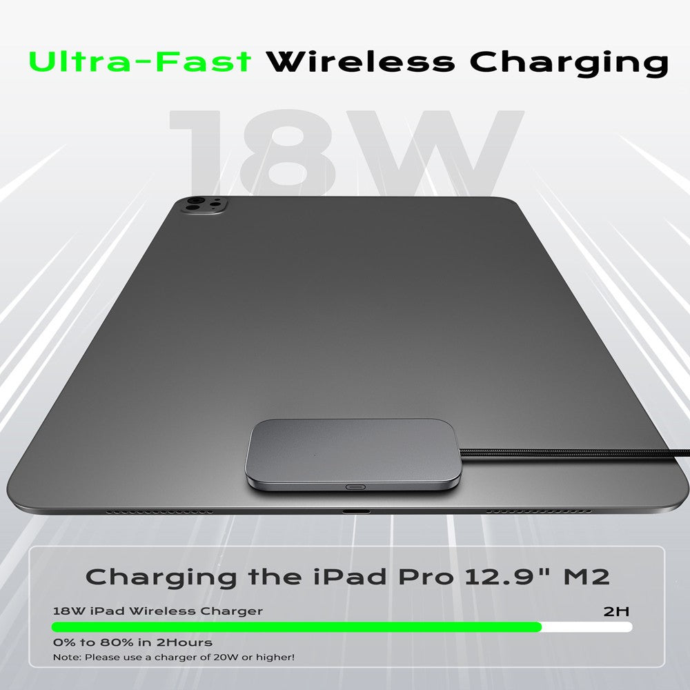 Magnetic Wireless Charger for iPad Air 13 (2025) / (2024) / Pro 12.9 (2022) / (2021) / (2020) / (2018) Fast Charging Pad with USB