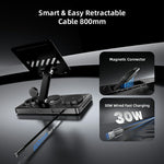 CYJ-268 5 in 1 Wireless Charging Station with Retractable Cable for Smartphone / Earbuds / Smart Watch / Tablet Foldable Stand