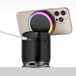 JJT-C52 Qi2 15W 5 in 1 Magnetic Wireless Charger Stand Bluetooth-Compatible Speaker with RGB Light for iPhone Apple Watch AirPods