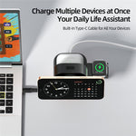 C53 QI2 5 in 1 Foldable Magnetic Wireless Charger 15W Fast Charging Charger Built-in Retractable Cable with Adjustable LED Night Light