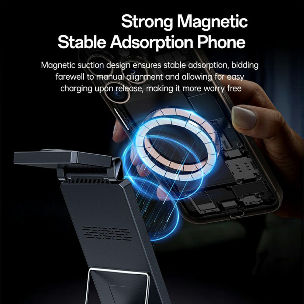 YESIDO DS25 3-i-1 Foldbar Trådløs Oplader Magnetisk Opladningsstation til Telefon / Ur / Høretelefoner