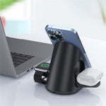 LFX-179 3 in 1 15W Wireless Charger Folding Fast Charging Dock Magnetic Charging Station for iPhone iWatch AirPods