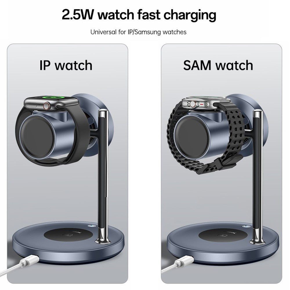 YESIDO DS40 Qi2.2 Trådløs Oplader 25W Hurtigopladende Telefonholder med Blæser til Samsung Watch / iWatch