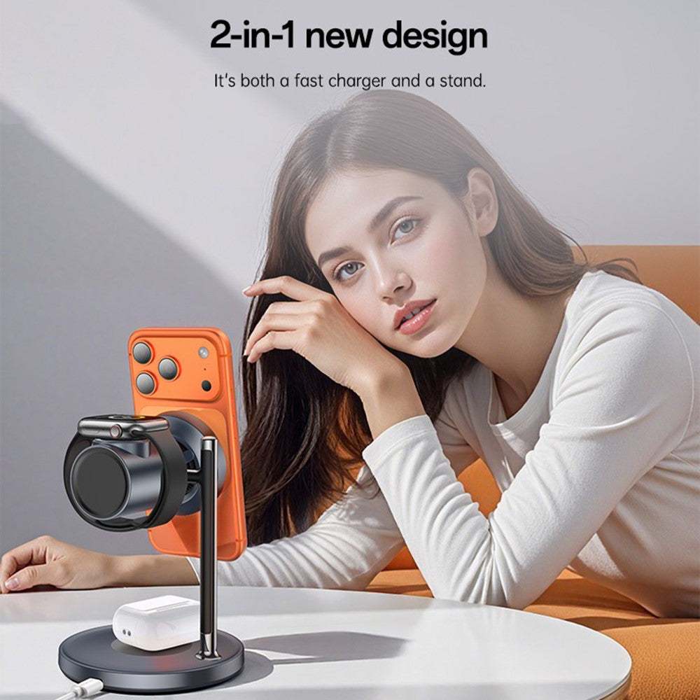 YESIDO DS40 Qi2.2 Trådløs Oplader 25W Hurtigopladende Telefonholder med Blæser til Samsung Watch / iWatch