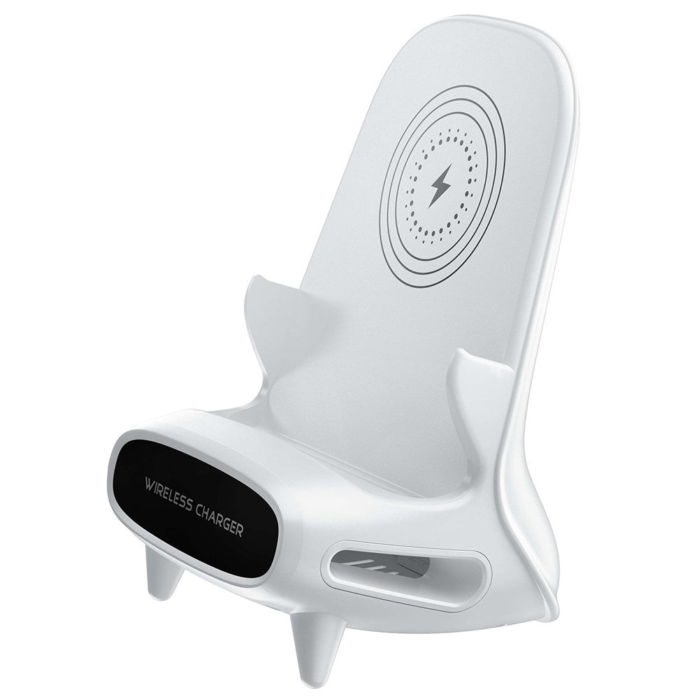 M111 Lydforstærker Mini Stol 15W Hurtig Opladning Trådløs Oplader Telefonholder Stand