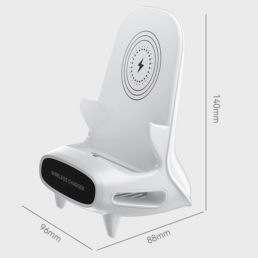 M111 Lydforstærker Mini Stol 15W Hurtig Opladning Trådløs Oplader Telefonholder Stand