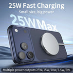 Q12 Bærbar 25W Hurtig Opladningsplade Kompatibel med MagSafe Type-C Qi2 Magnetisk Trådløs Oplader