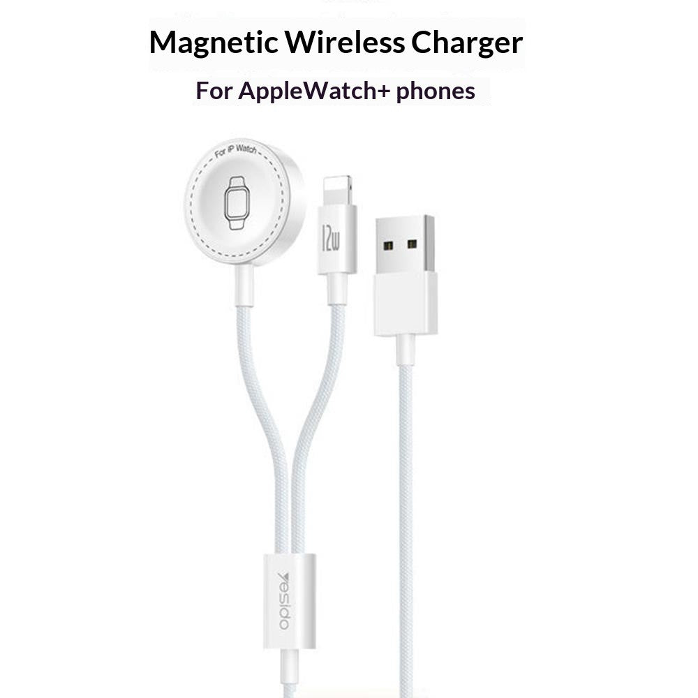 YESIDO DS35 2 in 1 USB-A to iP  /  Wireless Charging Dock for Apple Watch 2.5W Fast Charging Cable
