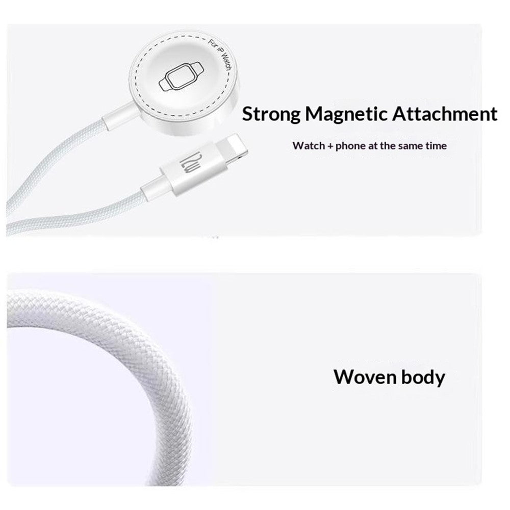 YESIDO DS35 2 in 1 USB-A to iP  /  Wireless Charging Dock for Apple Watch 2.5W Fast Charging Cable