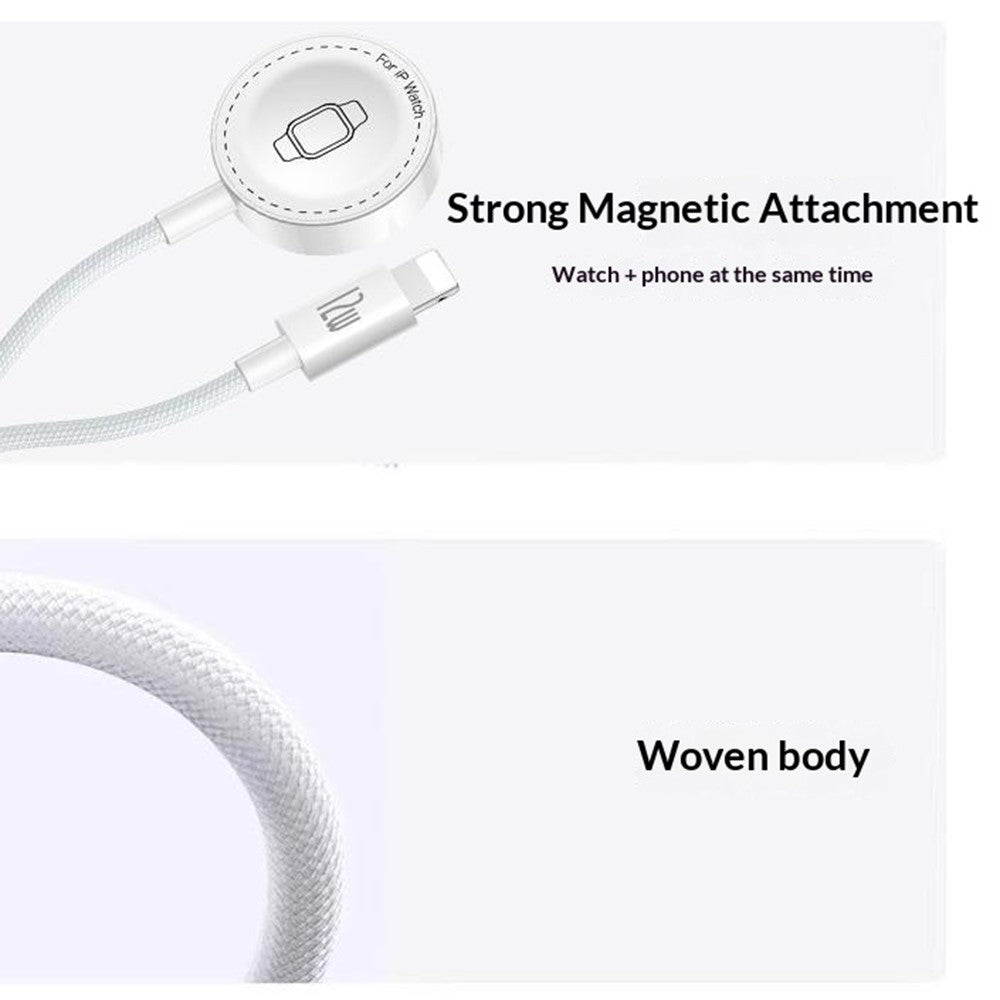 YESIDO DS34 2-i-1 Type-C til iP / trådløs opladningsdock til Apple Watch 2,5W hurtigopladningskabel