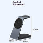 T3 Qi2 15W magnetisk trådløs oplader til iPhone Apple Watch AirPods skrivebordsstander