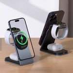 T3 Qi2 15W magnetisk trådløs oplader til iPhone Apple Watch AirPods skrivebordsstander