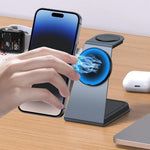 T3 Qi2 15W Magnetic Wireless Charger for iPhone Apple Watch AirPods Desktop Stand