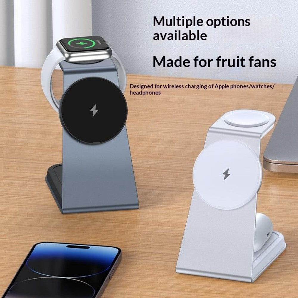 T3 Qi2 15W Magnetic Wireless Charger for iPhone Apple Watch AirPods Desktop Stand