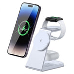 T3 Qi2 15W magnetisk trådløs oplader til iPhone Apple Watch AirPods skrivebordsstander