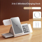 T12 5-in-1 Wireless Charging Station Stand Magnetic Stand with White Noise Night Light for Phone Watch Earbuds