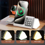 T12 5-in-1 Wireless Charging Station Stand Magnetic Stand with White Noise Night Light for Phone Watch Earbuds