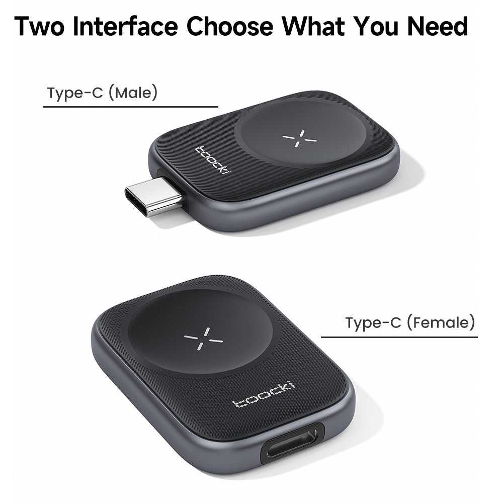 TOOCKI TW13 2,5W Type-C Magnetisk Trådløs Oplader til Apple Watch Opladningsdock