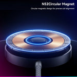 ESSAGER 15W Magnetisk Trådløs Oplader med Dynamisk RGB Lys Bærbar Opladningsplade