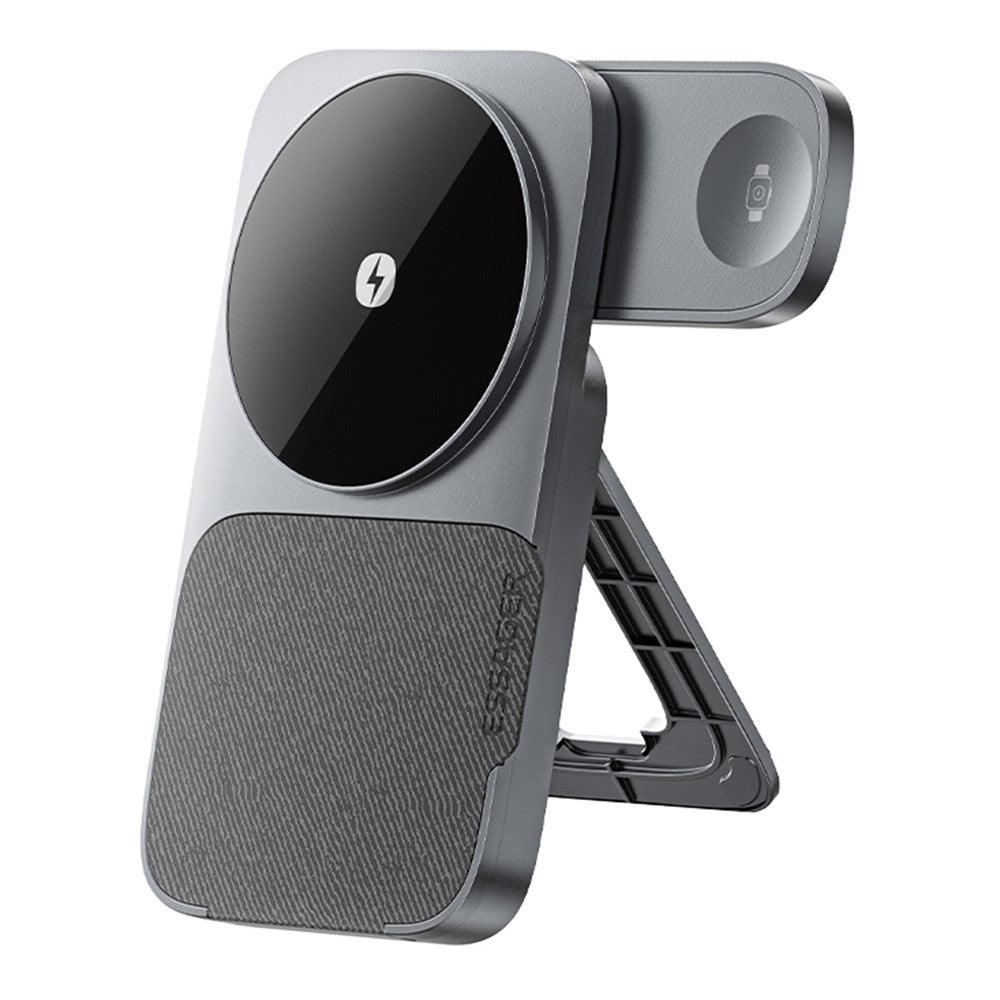 ESSAGER 3-i-1 Sammenklappelig Trådløs Oplader til Telefon / Ur / Høretelefoner 15W Hurtigopladende Stand