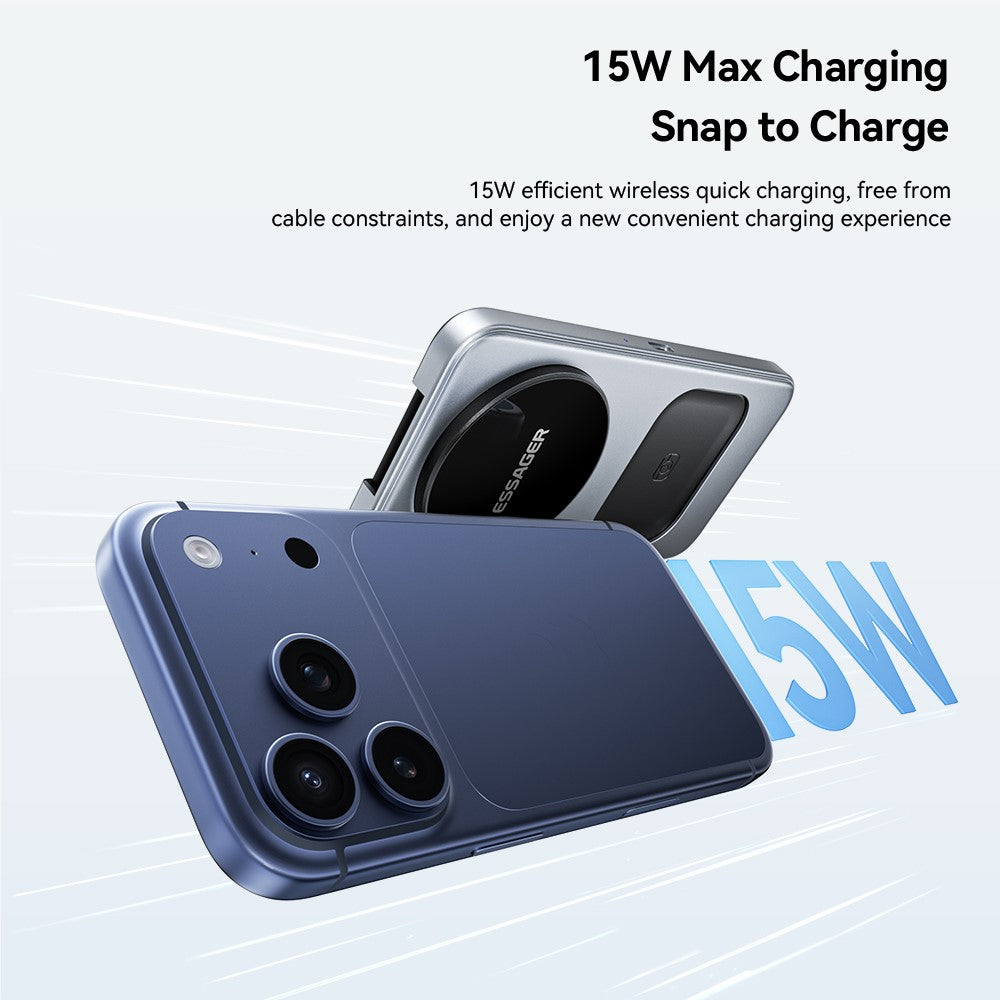 ESSAGER 3 in 1 Desktop Wireless Charger 15W Fast Charging Magnetic Foldable for Phone Watch Earbuds