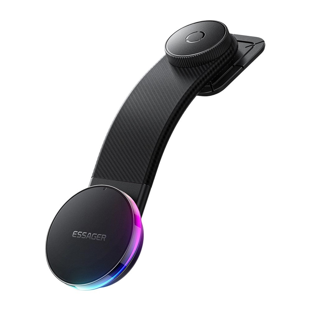 ESSAGER 15W Fast Charger with RGB Light 360 Degree Rotating Magnetic Wireless Charging Car Mount Phone Holder