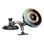 ESSAGER Magnetic Car Phone Holder RGB Lighting 15W Wireless Charger for Dashboard Windshield Mount