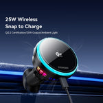ESSAGER Qi2.2 25W Fast Charging Air Vent Mount Magnetic Wireless Car Charger with RGB Light