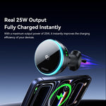 ESSAGER Qi2.2 25W Fast Charging Air Vent Mount Magnetic Wireless Car Charger with RGB Light