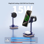 MC09 Qi2 15W Trådlös laddare Halvledarkylning Vikbar laddningsstation med LED Nattlampa